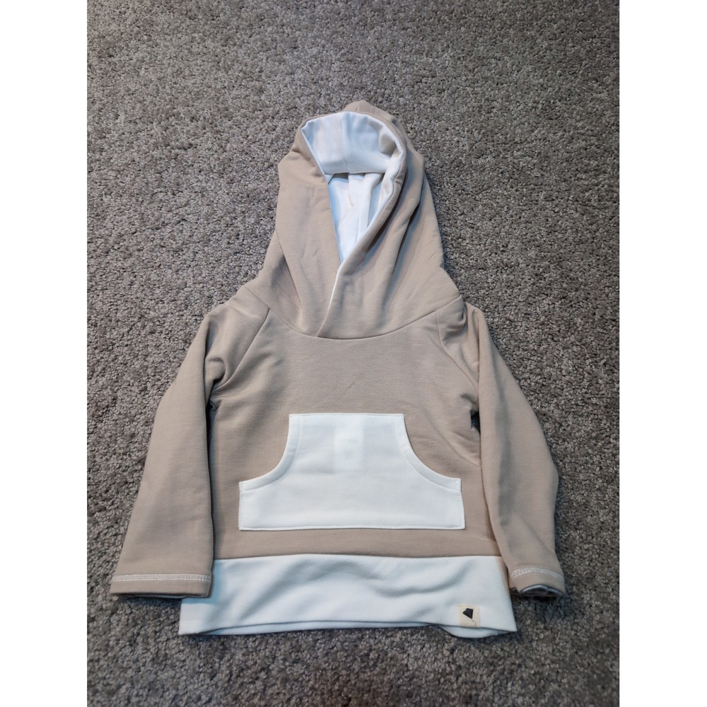 Let Them Be Little Tan White Colorblock Hoodie Infant 0-3 Months Pullover